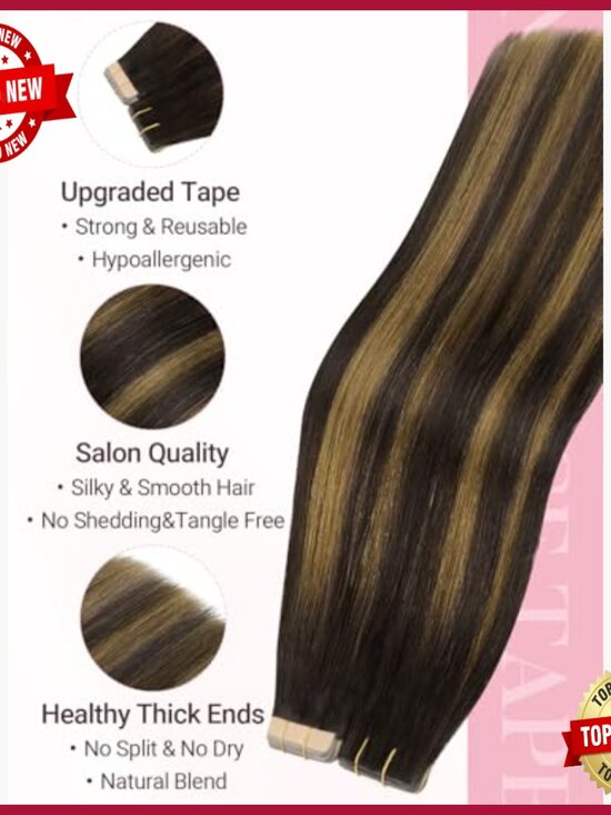 16 Inch Human Hair Tape Extensions 50g 20pcs Seamless Invisible main image 4